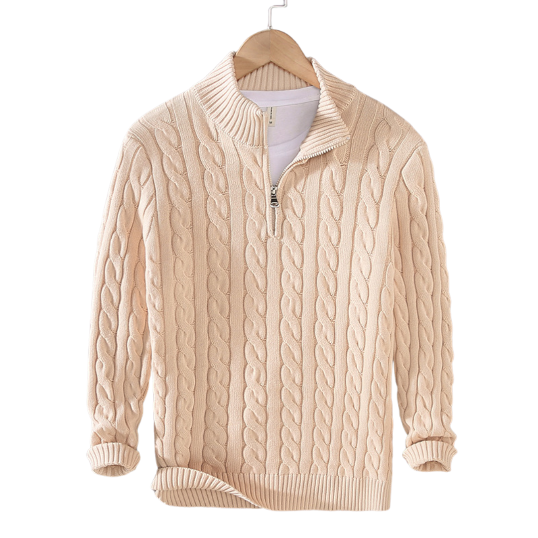 Henry | Herren Cable-Knit Quarter-Zip Pullover
