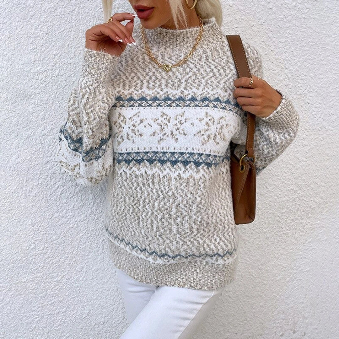 Helene | Fair Isle Mock Winter Pullover für Damen