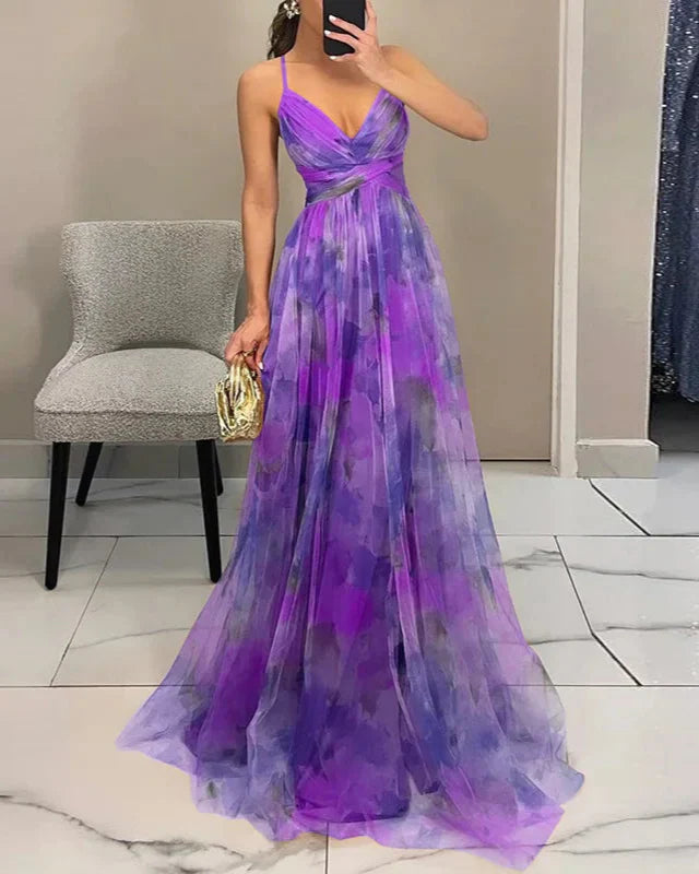 Denise | Stilvolles Maxikleid mit Blumenmuster für mühelose Eleganz