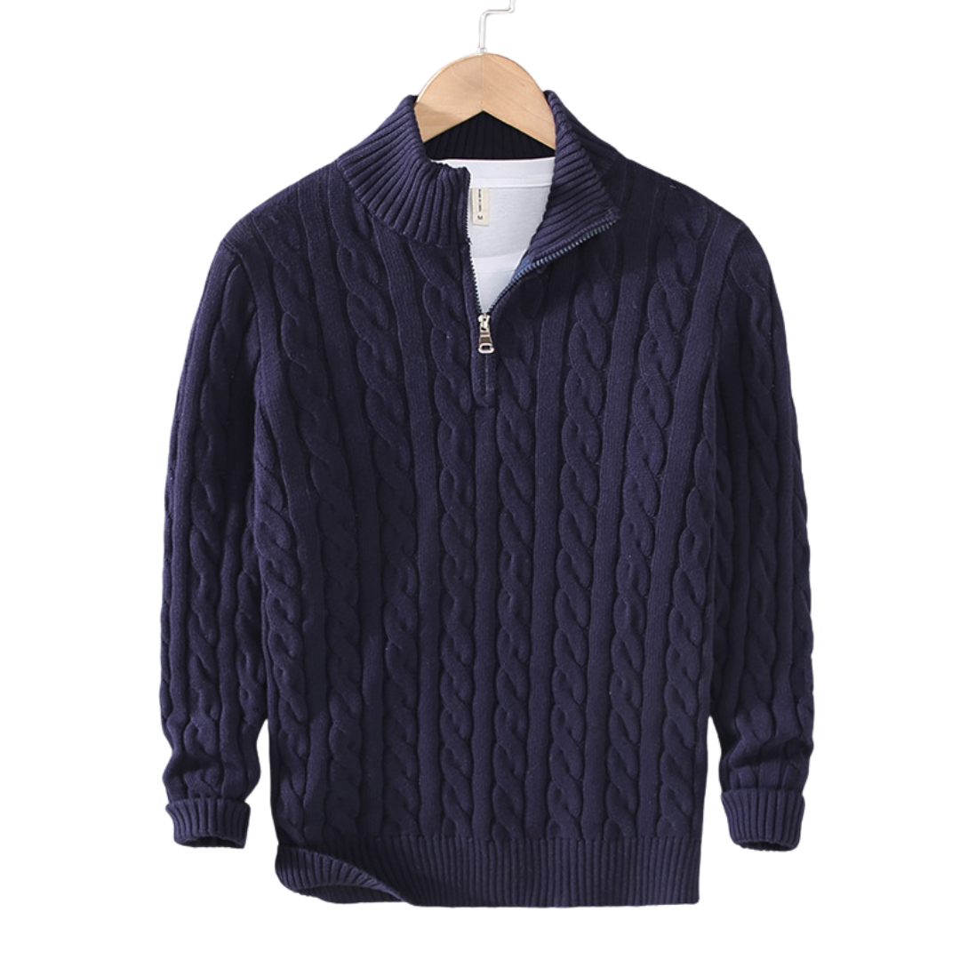 Henry | Herren Cable-Knit Quarter-Zip Pullover