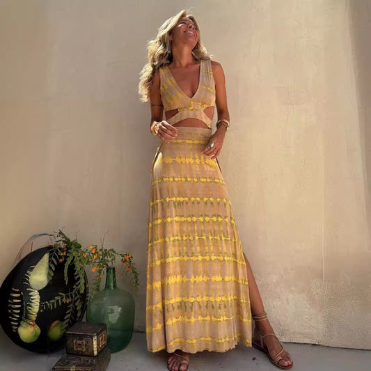 Astrid | Boho Tie-Dye Maxi Dress Ensemble