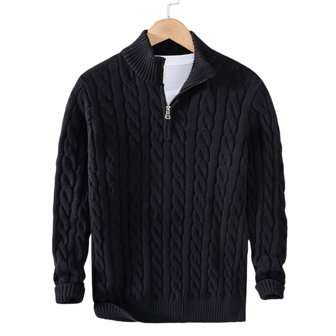Henry | Herren Cable-Knit Quarter-Zip Pullover