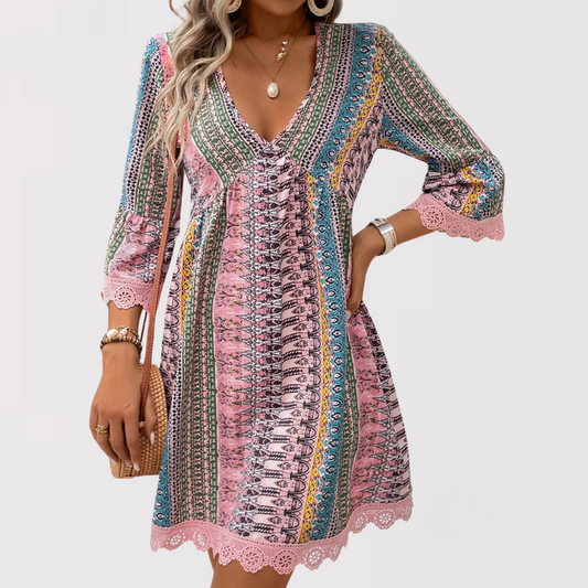 Cody | Boho Chic Kleid mit V-Ausschnitt