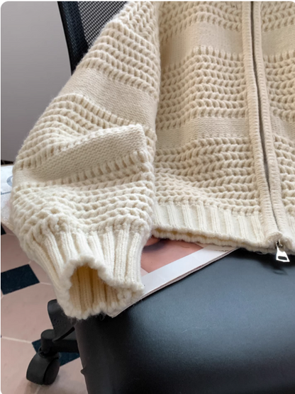 Mara | Damen Strickjacke mit Reißverschluss