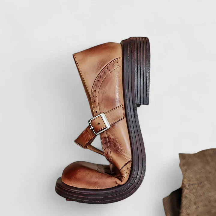Celine | Damen Plateau Mary Jane Schuhe