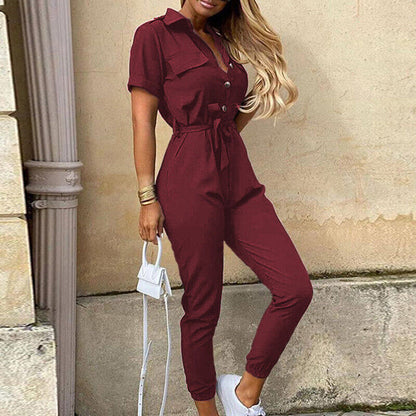 Flora | Stylischer bequemer Jumpsuit - Kurze Ärmel - Leichtgewicht