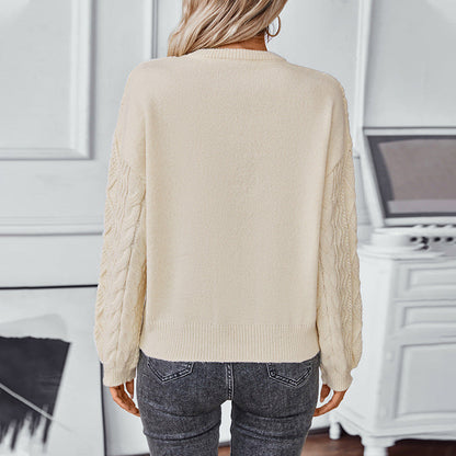 Mina | Damen Zopfmuster Winter Strickpullover