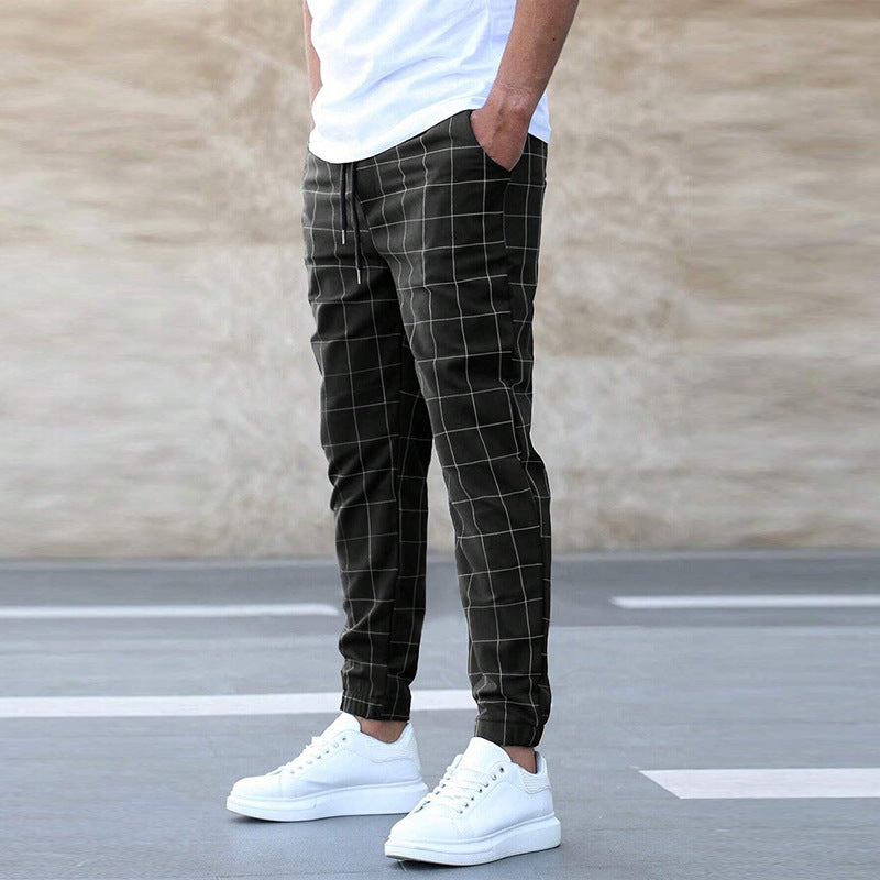 Karl | Herren Jogginghose - Bequeme Baumwollmischung - Tapered Fit - Stylisches Karomuster - Verstellbare Taille