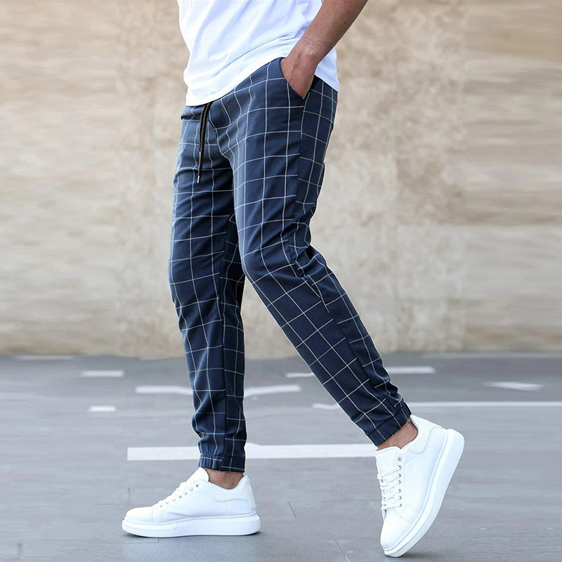 Karl | Herren Jogginghose - Bequeme Baumwollmischung - Tapered Fit - Stylisches Karomuster - Verstellbare Taille