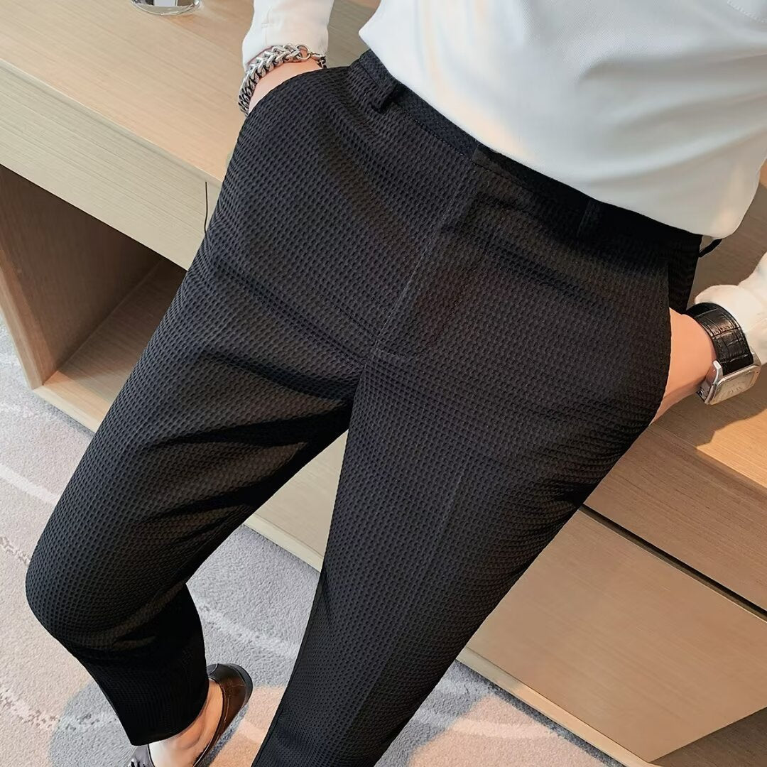 Kai | Cropped Pants für Herren - Slim Fit - Strukturierter Stoff - Modern Smart Casual