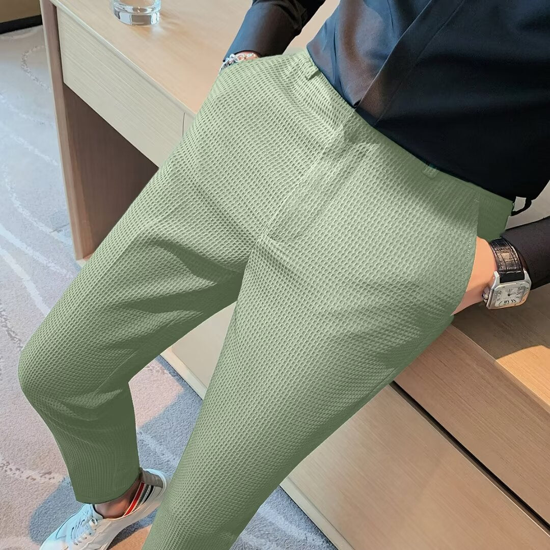 Kai | Cropped Pants für Herren - Slim Fit - Strukturierter Stoff - Modern Smart Casual
