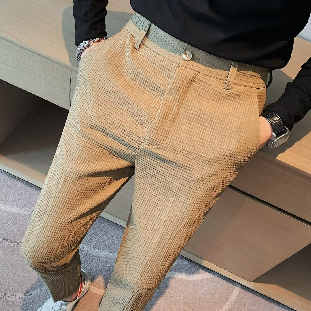 Kai | Cropped Pants für Herren - Slim Fit - Strukturierter Stoff - Modern Smart Casual