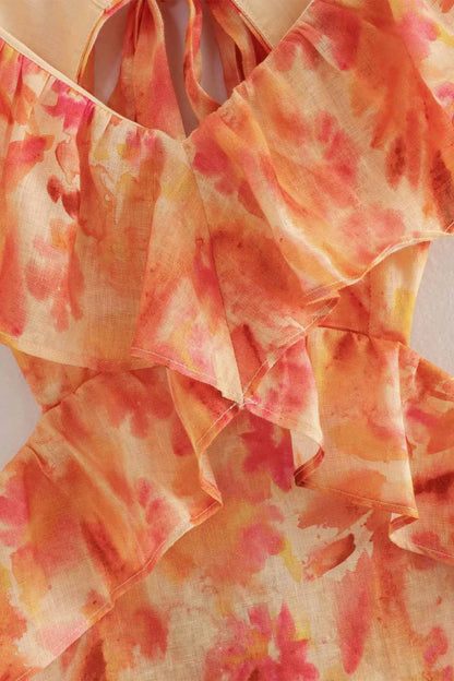 Elenys | Elegantes Sommer-Maxikleid mit gerafften Trägern