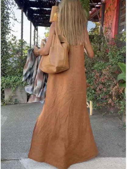 Aurelia | Elegantes Halter-Sommerkleid mit Seitenschlitz