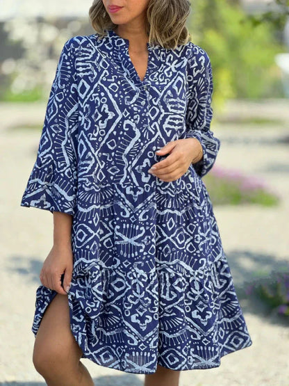 Kyara | Stylisches Tunika-Kleid mit Boho-Print