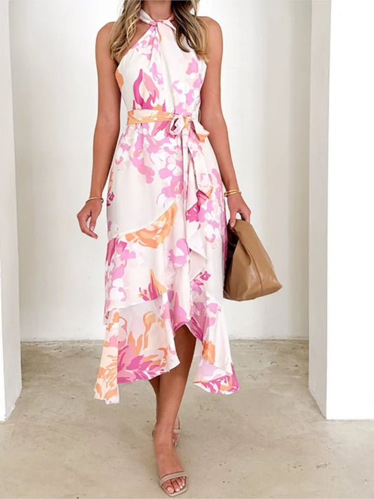 Franziska | Elegant Halter Neck Wrap Dress