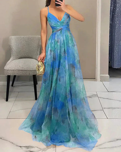 Denise | Stilvolles Maxikleid mit Blumenmuster für mühelose Eleganz