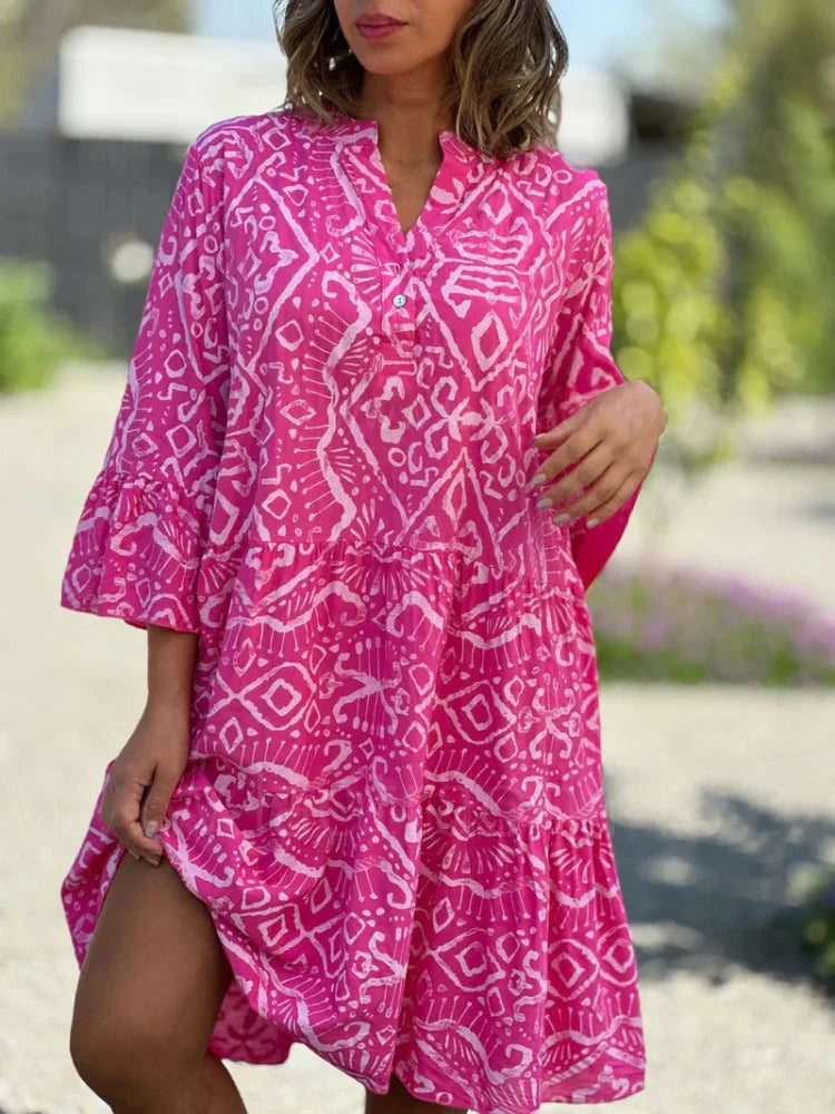 Kyara | Stylisches Tunika-Kleid mit Boho-Print