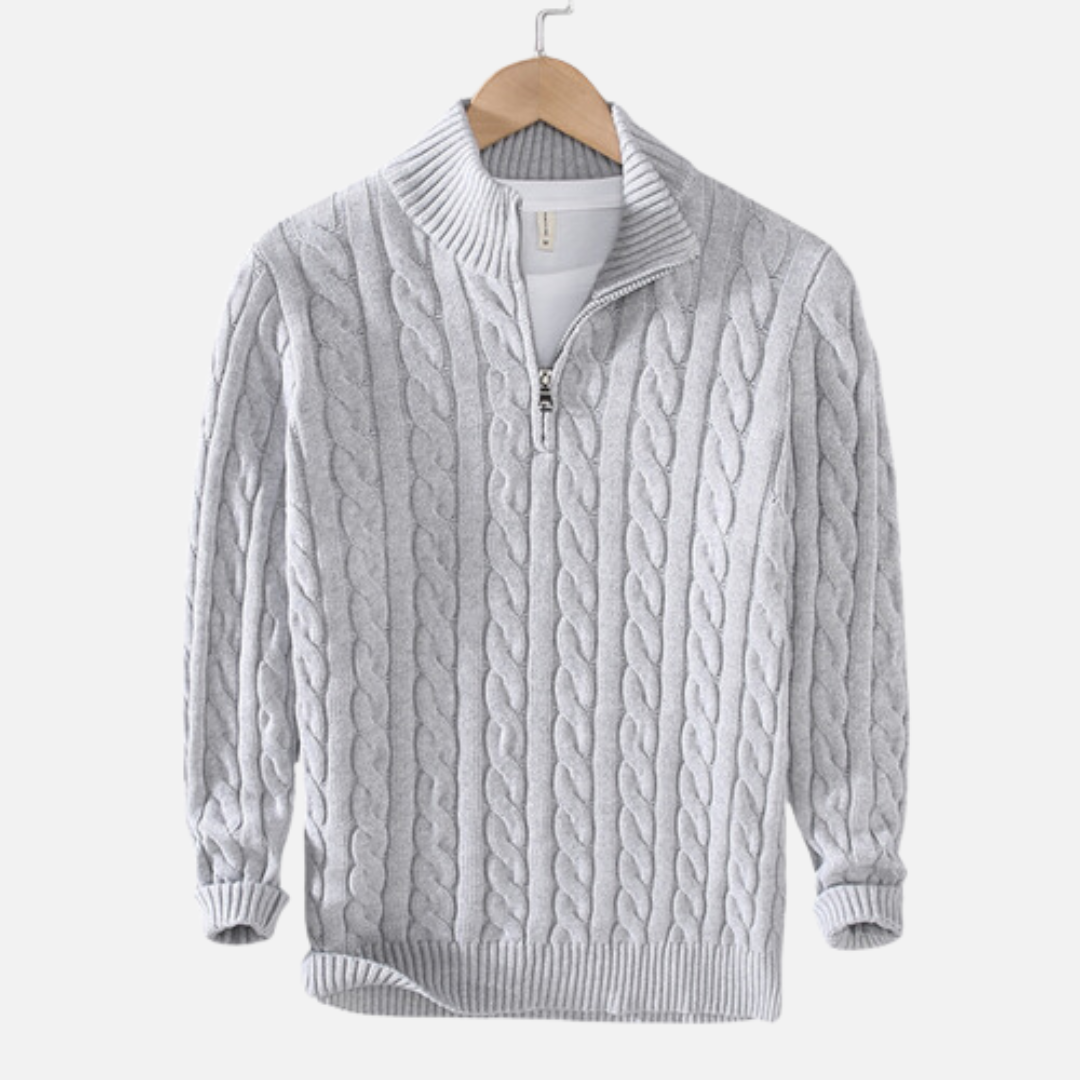 Henry | Herren Cable-Knit Quarter-Zip Pullover