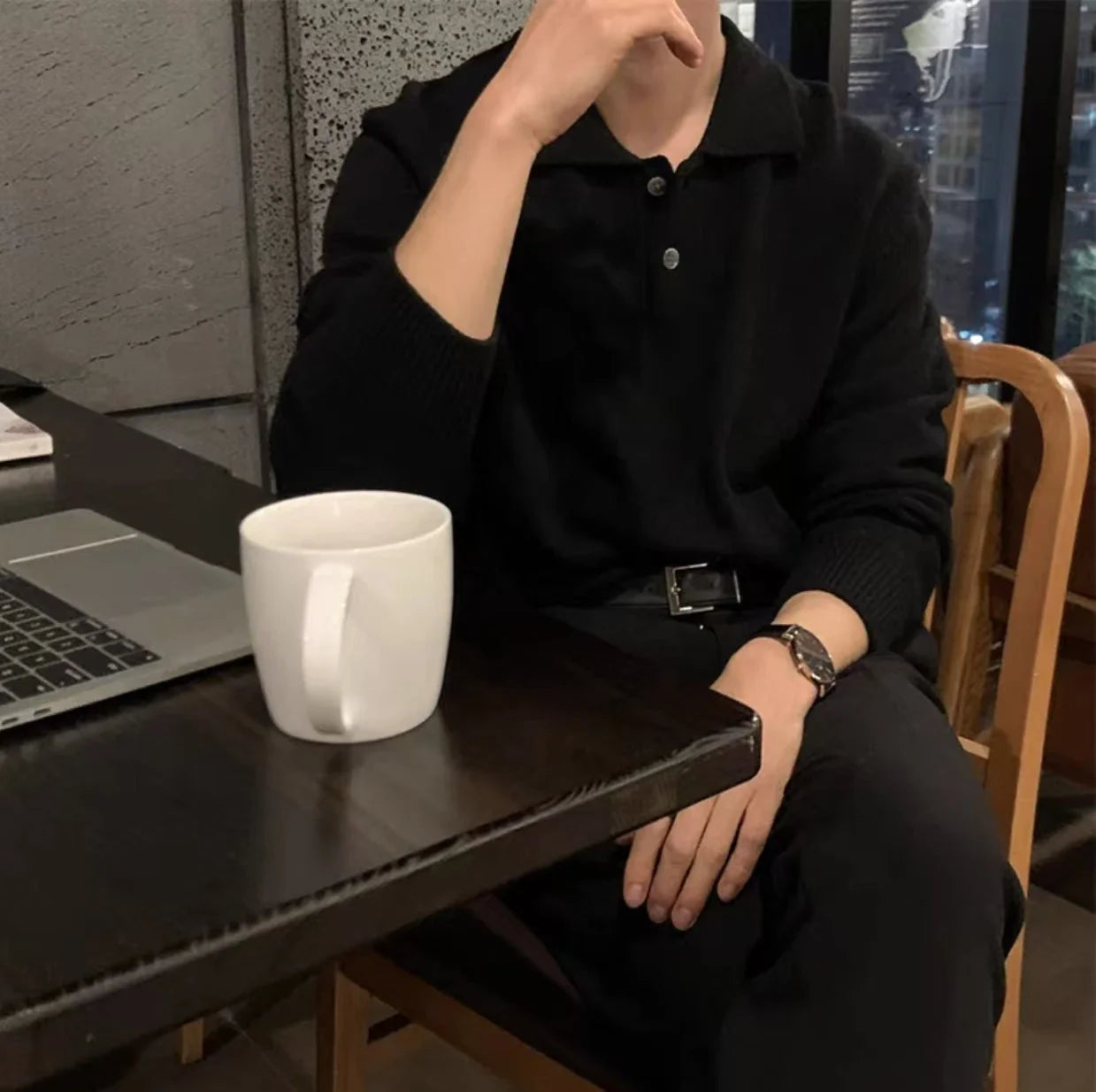 Axel | Herren Winter Langarm Polo-Shirt