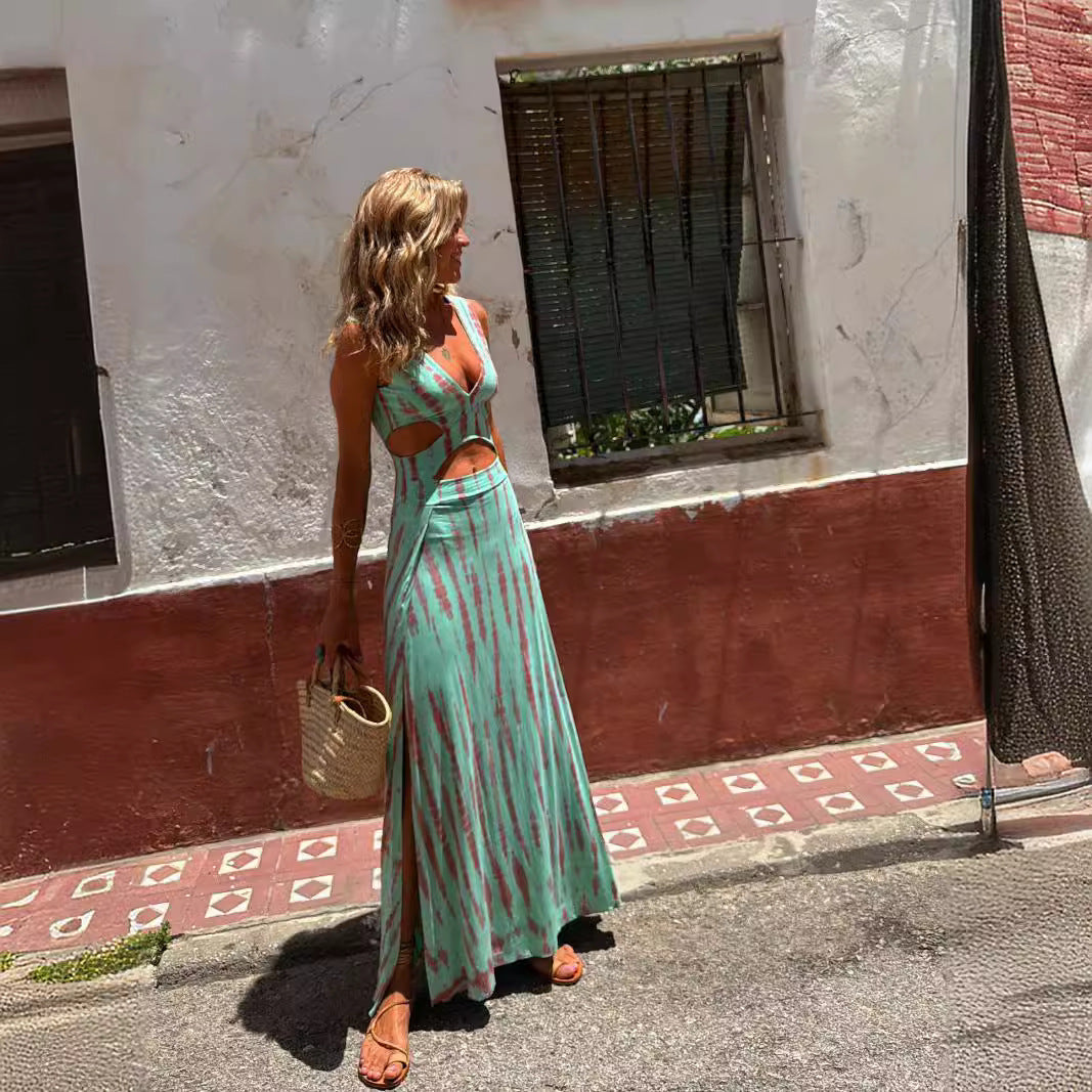 Astrid | Boho Tie-Dye Maxi Dress Ensemble