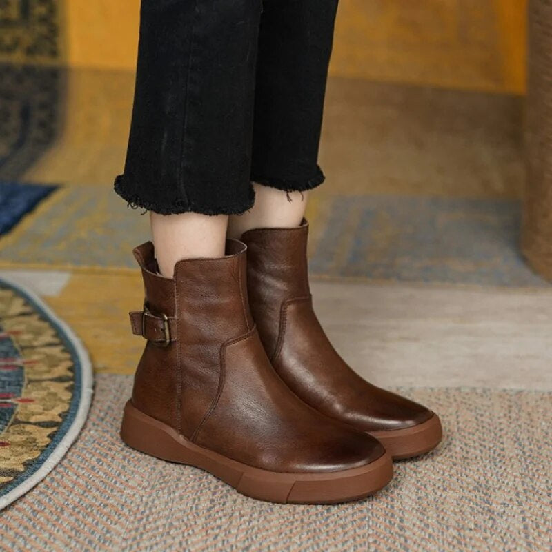 Birgit | Damen Vintage Knöchel Stiefel