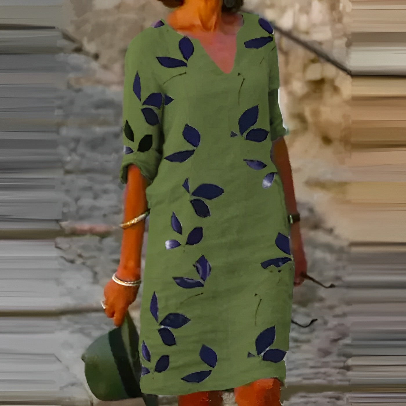 Barbara | Elegantes Kleid mit Blattmuster für Frauen