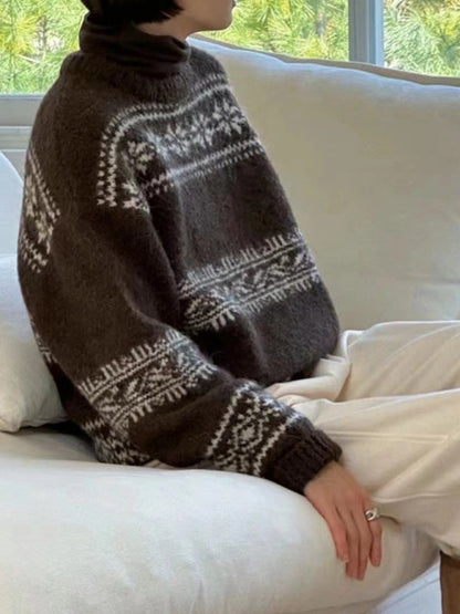 Gudrun | Damen Fair Isle Rundhals Pullover