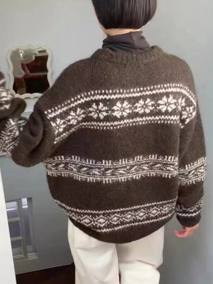 Gudrun | Damen Fair Isle Rundhals Pullover
