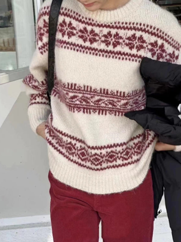 Gudrun | Damen Fair Isle Rundhals Pullover