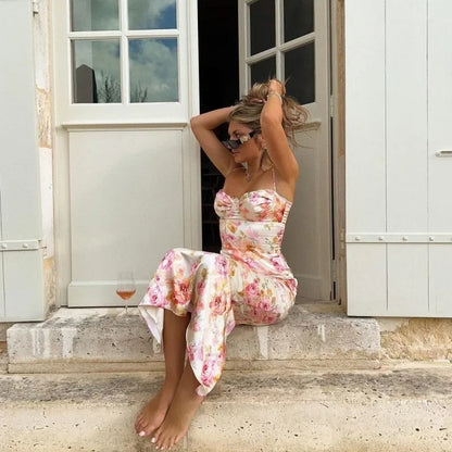 Ida | Elegantes Maxikleid mit geblümtem Design für zeitlose Femininität