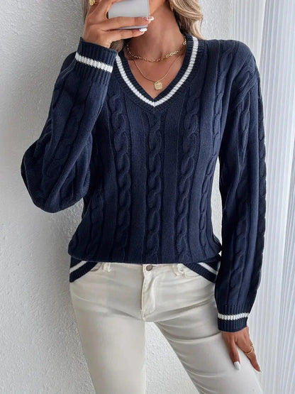 Monika | V-Ausschnitt Strickpullover für Damen