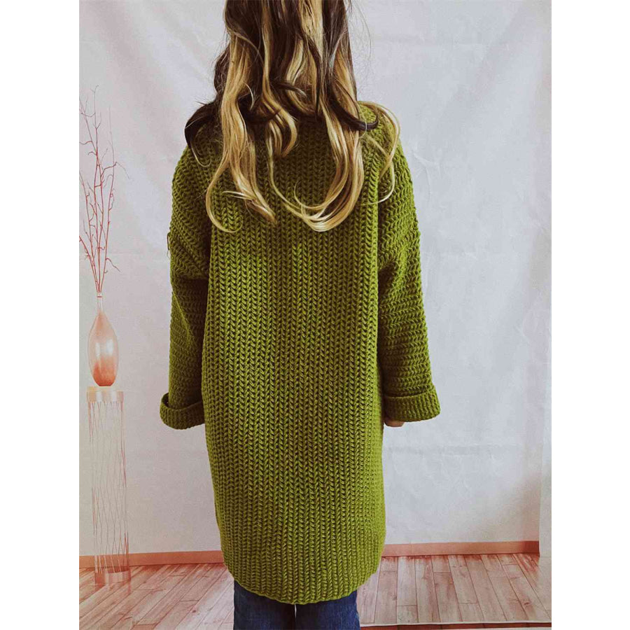 Paulina | Damen Lange Winter Strickjacke Cardigan