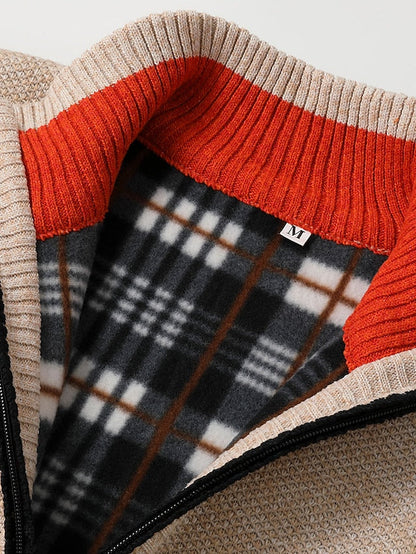 Herbert | Herren Strickjacke mit Stehkragen und Reißverschluss